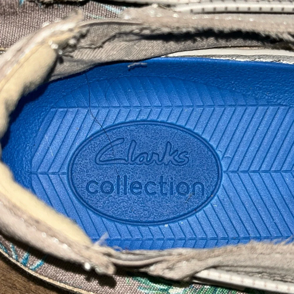 Clarks Higley tie floral canvas boat shoes size 8M